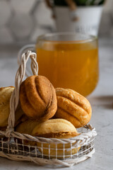 Sea buckthorn tea with rustic cookies