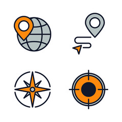 Navigation. location, GPS elements set icon symbol template for graphic and web design collection logo vector illustration