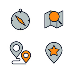 Navigation. location, GPS elements set icon symbol template for graphic and web design collection logo vector illustration