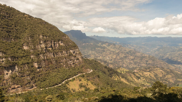 Typical Colombian paramo landscape in Choachi