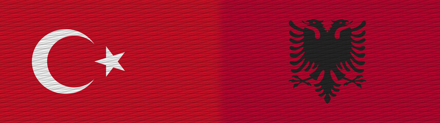 Albania and Turkey Turkish Fabric Texture Flag – 3D Illustration