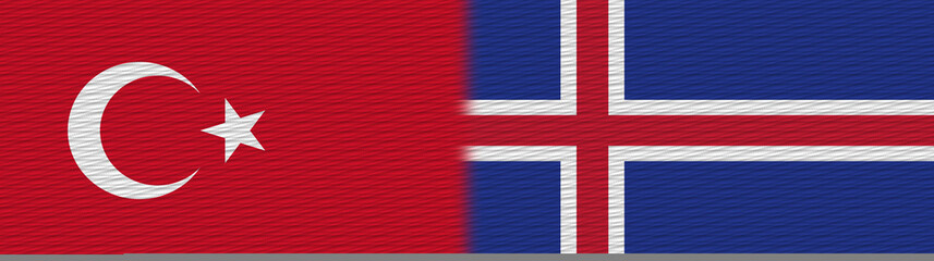 Iceland and Turkey Turkish Fabric Texture Flag – 3D Illustration