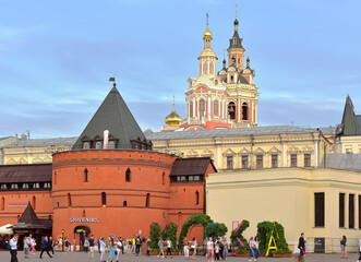 Revolution Square. Round tower of the old Kremlin