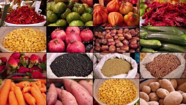 Fruits and vegetables in an Italian market