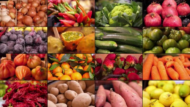 Colored composition with assorted raw organic vegetables. Italian fruit. Detox diet idea