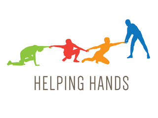 Helping Hand of teamwork in illustration graphic vector