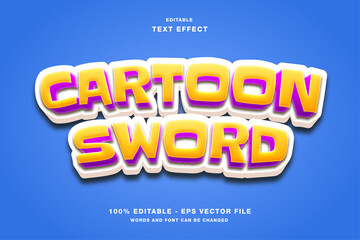 Cartoon Sword Cartoon Games Editable Text Effect