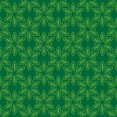 Seamless pattern green leaves. Endless background. Vector illustration