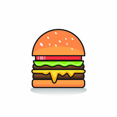 hamburger on white background