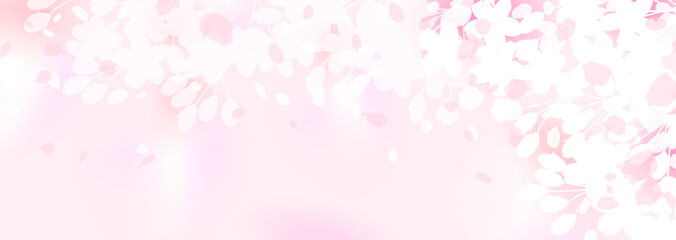 Obraz na płótnie Canvas ぼんやりと曖昧な桜の横長イラスト