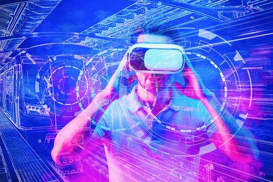 concept of prople with smart transportation in smart city of metaverse
