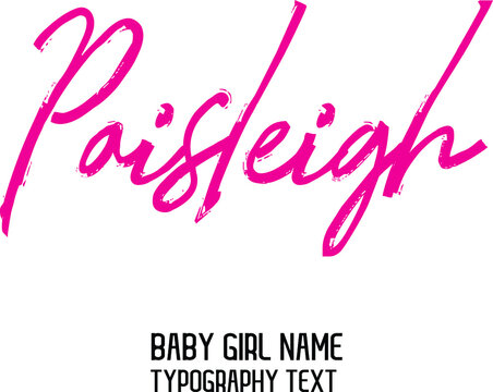 Woman's Name Vector Rough Brush Script Word art Pink Color Text Design for Paisleigh 