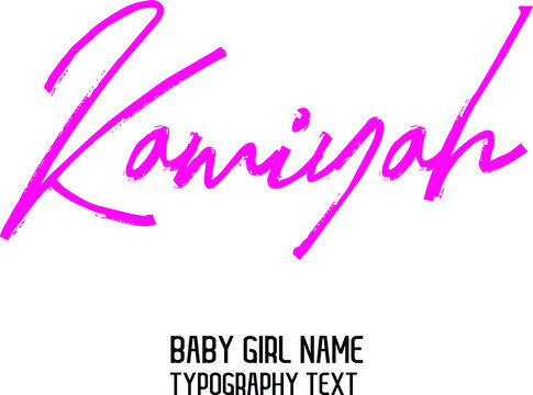  Woman's Name Vector Rough Brush Script Word art Pink Color Text Design for Kamiyah