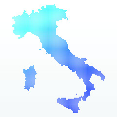 BLUE DOTTED MAP OF ITALY