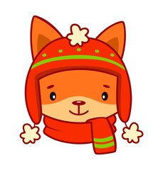 Christmas cartoons clip art. Christmas animal clipart illustration
