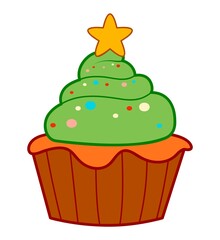 Christmas cartoons clip art. Christmas cake clipart  illustration