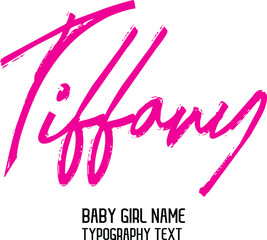 Tiffany Girl Name  Pink Color 
Brush Cursive  Typography Text