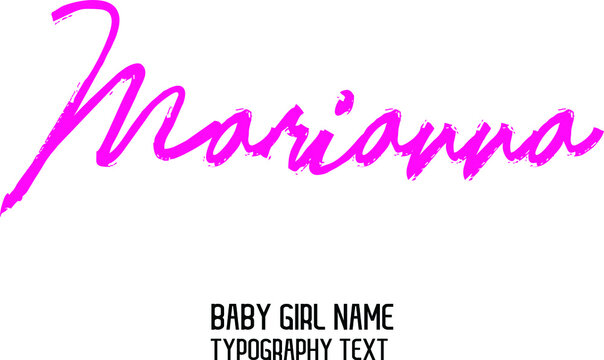 Girl Name  Marianna Pink Color 
Brush Cursive  Typography Text