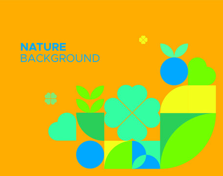 graphic background with nature shapes