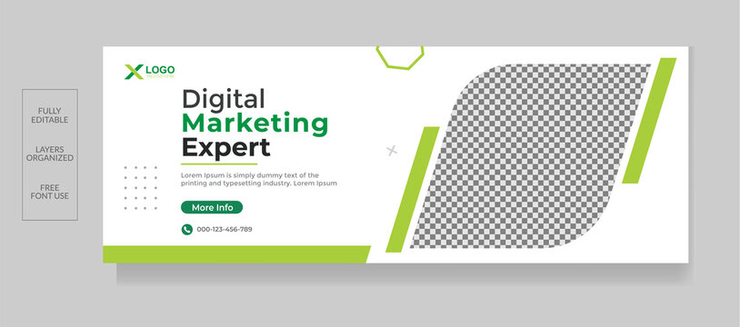 Digital Marketing Facebook Cover And Web Banner Template
