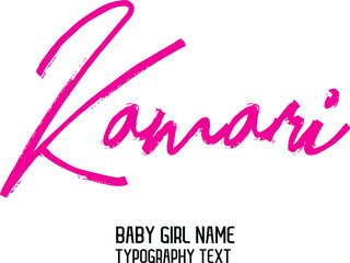 Kamari Woman's name in Cursive Dork Pink Color Calligraphy Text Design