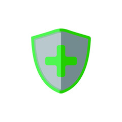 shield guard protection with medical cross vector illustration design
