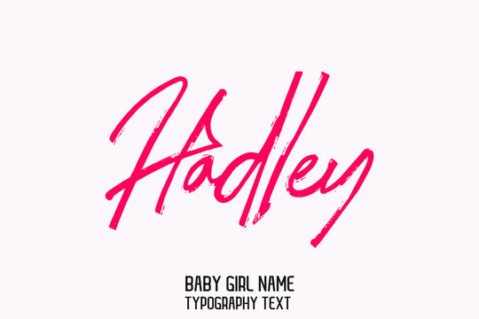 Hadley Stylish Cursive Pink Color Calligraphy Text Girl Baby Name on Light Pink Background