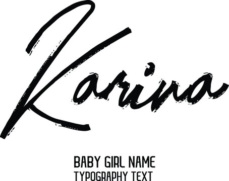 Karina Girl Name in Beautiful Cursive Hand Written Black Color Calligraphy Text