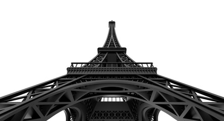 View of Eiffel Tower with background illustration