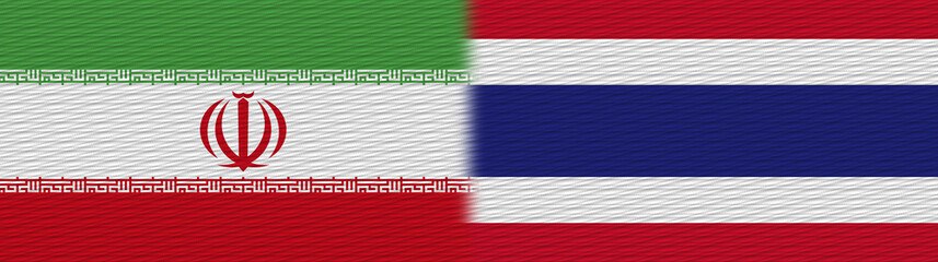 Thailand and Iran Fabric Texture Flag – 3D Illustration