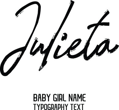 Julieta Name for Cute Baby Girl in Cursive Typography Text Design