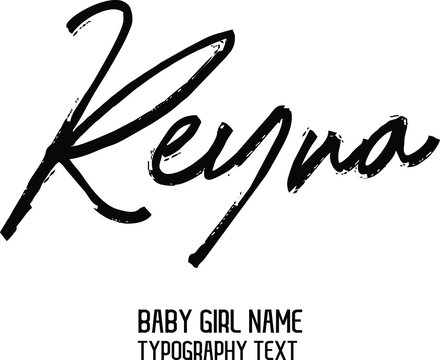 Reyna Girl Name Handwritten Lettering Modern Calligraphy 