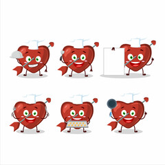 Cartoon character of cupid love arrow with various chef emoticons