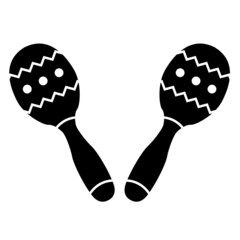 maracas icon on white background. musical instrument sign. umba shakers symbol. flat style.