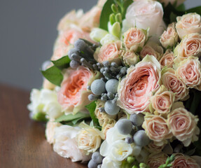 The designer bouauet of roses handmade pink