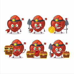 miners cupid love arrow cute mascot character wearing helmet