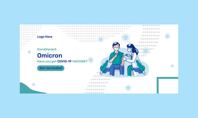 Covid 19 omicron variant social media Cover design Template vactor