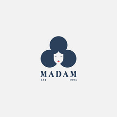HEAD WOMAN NIGHT LOGO DESIGN VECTOR ILLUSTRATION SYMBOLS ICON