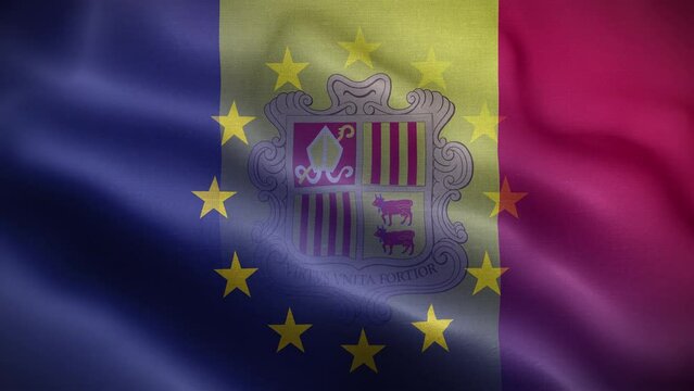 EU Andorra Flag Loop Background 4K