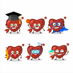 School student of cupid love arrow cartoon character with various expressions