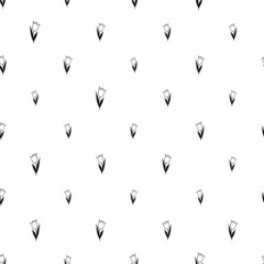 Spring colorful vector illustration with black and white tulips. Cartoon style. Design for fabric, textile, paper. Holiday print for Easter, Birthday, 8 march. Flowers with leaves