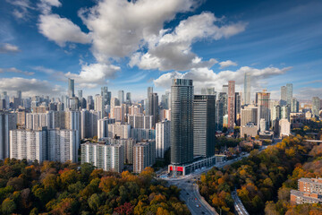 Down Town Toronto Just before the city blue skies and clouds