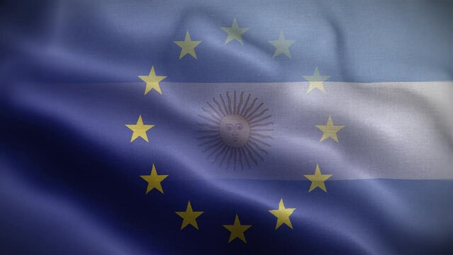 EU Argentina Flag Loop Background 4K