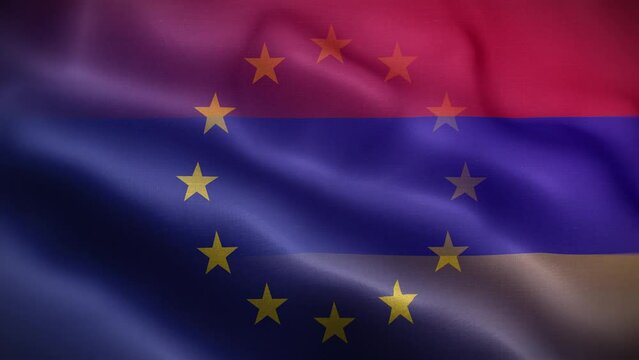 EU Armenia Flag Loop Background 4K