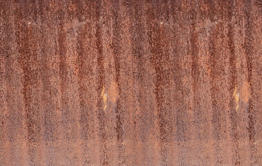Aged old corrugated iron sheet with brown rustic texture for background