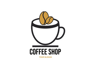 coffee shop logo vector and abstract
