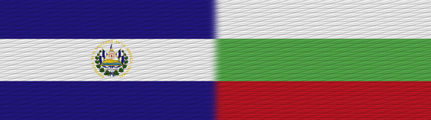 Bulgaria and El Salvador Fabric Texture Flag – 3D Illustration