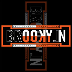 BROOKYLN lettering isolated on a black background. Perfect for Icons, Logos, Symbols, Signs, clothing designs, posters, Stickers, street style vintage.
