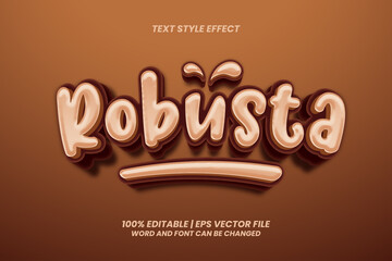 Editable text effect Robusta coffee 3d style