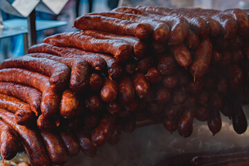 Stacked Red Sausages